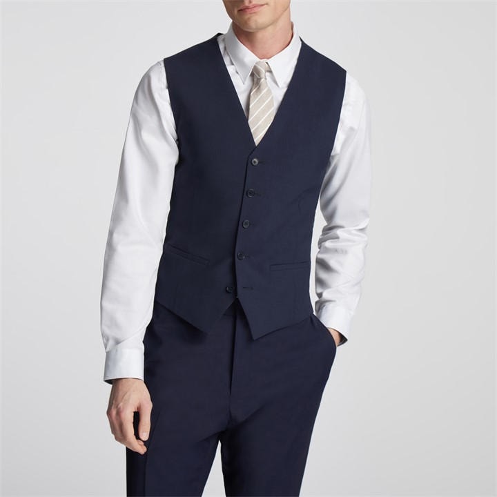 Ted Baker Men's Blue Pilos Slim Fit Navy Panama Waistcoat in Size L, Sports Direct