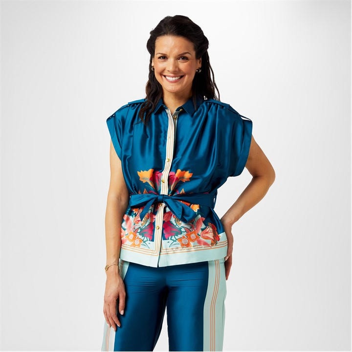Biba Women's  Border Print Top in Size 8, Sports Direct