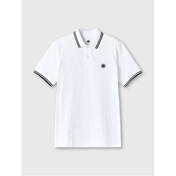 Pretty Green Men's White Barton Short-Sleeve Polo Shirt in Size L, Sports Direct