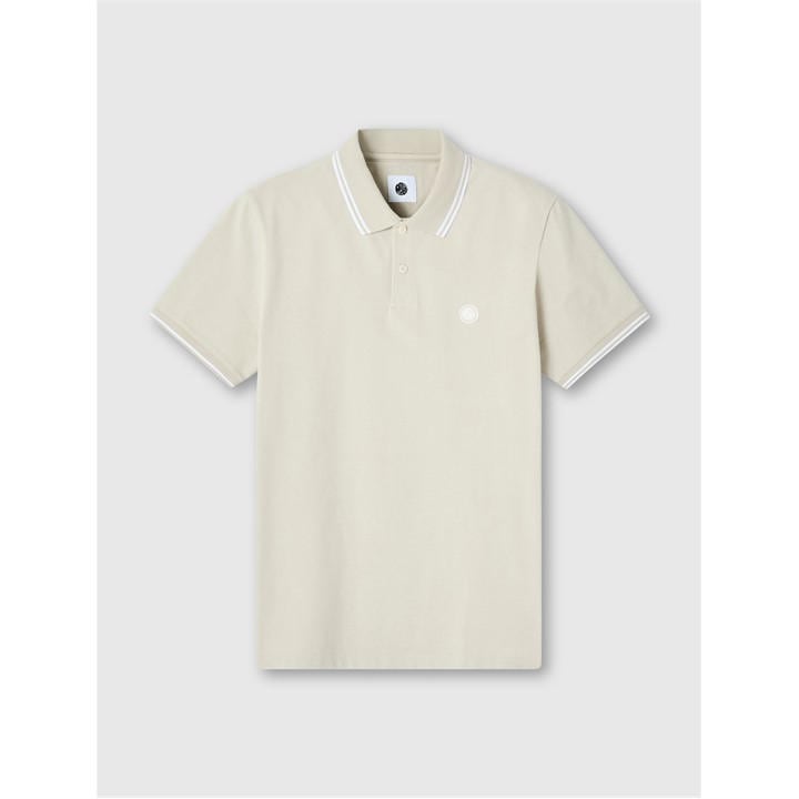 Pretty Green Men's Beige Barton Short-Sleeve Polo Shirt in Size M, Sports Direct