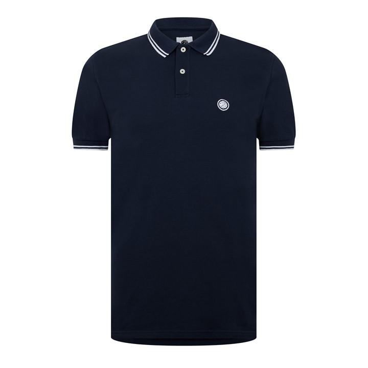 Pretty Green Men' Blue Barton Short-Sleeve Polo Shirt in Size S, Sports Direct