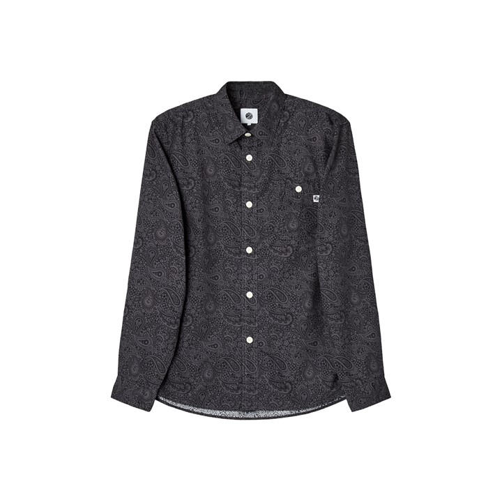 Pretty Green Men's Black Tonal Paisley Long-Sleeve Patterned Shirt in Size 2XL, Sports Direct