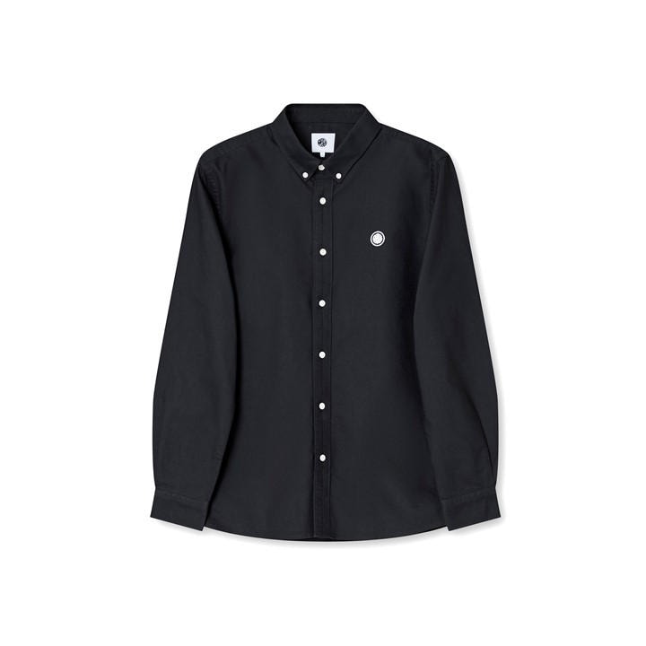 Pretty Green Men's Black Oxford Long-Sleeve Plain Shirt in Size L, Sports Direct