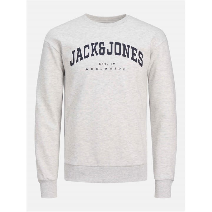 Jack And Jones White Melange Varsity Lettering Crew Neck Long Sleeve Sweatshirt - 8 Years - Image 2