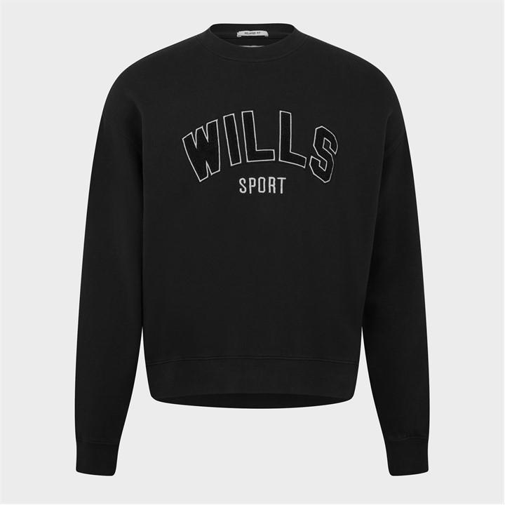Jack Wills Men' Black Jw Boucle Graphic Crew Sweatshirt in Size S, Sports Direct