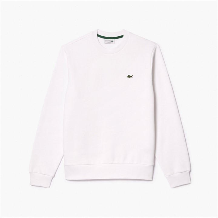 Lacoste Men's White Basic Crew-Neck Sweatshirt in Size XL, Sports Direct