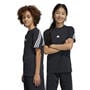 Black/White - adidas - Future Icons 3 Stripes Juniors T Shirt
