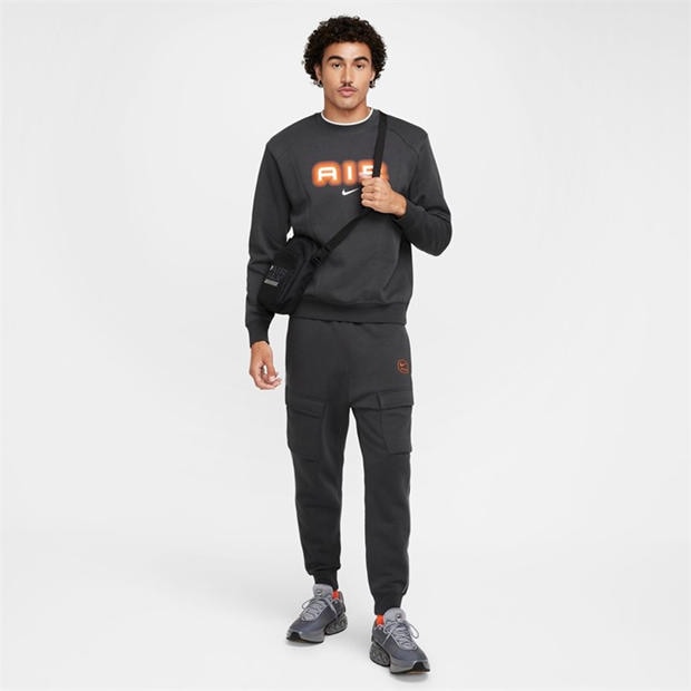 Сиво/оранжево - Nike - M NSW SW AIR CREW FLC BB