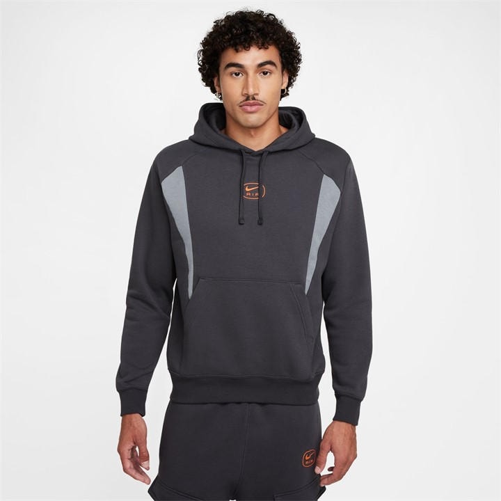 Nike Men' Grey M Nsw Sw Air Po Hoody Flc Bb in Size S, Sports Direct