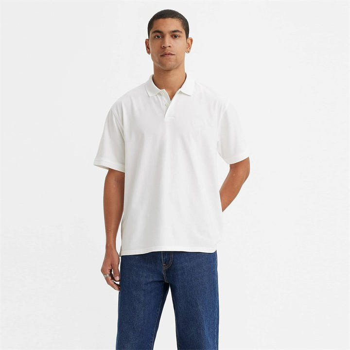 Levis Men's White Relaxed Authentic Polo Top in Size XL, Sports Direct