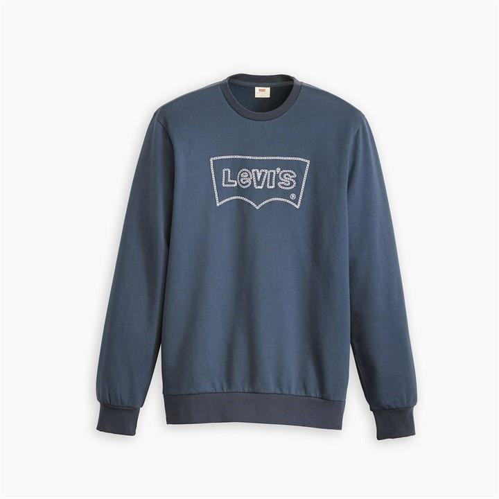 Levis Men' Blue Graphic Crew Sweatshirt in Size S, Sports Direct