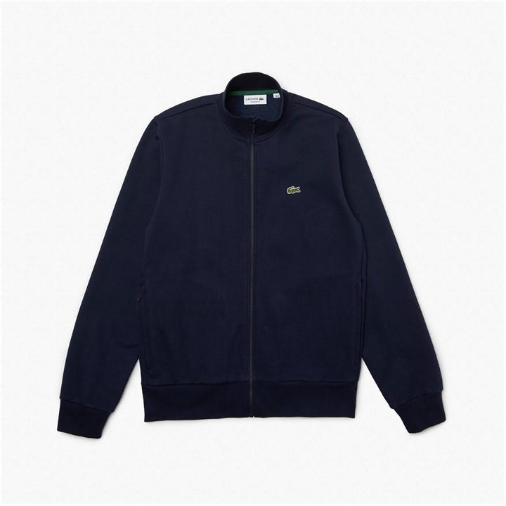 Lacoste Men's Blue Basic Full Zip Fleece Top in Size L, Sports Direct