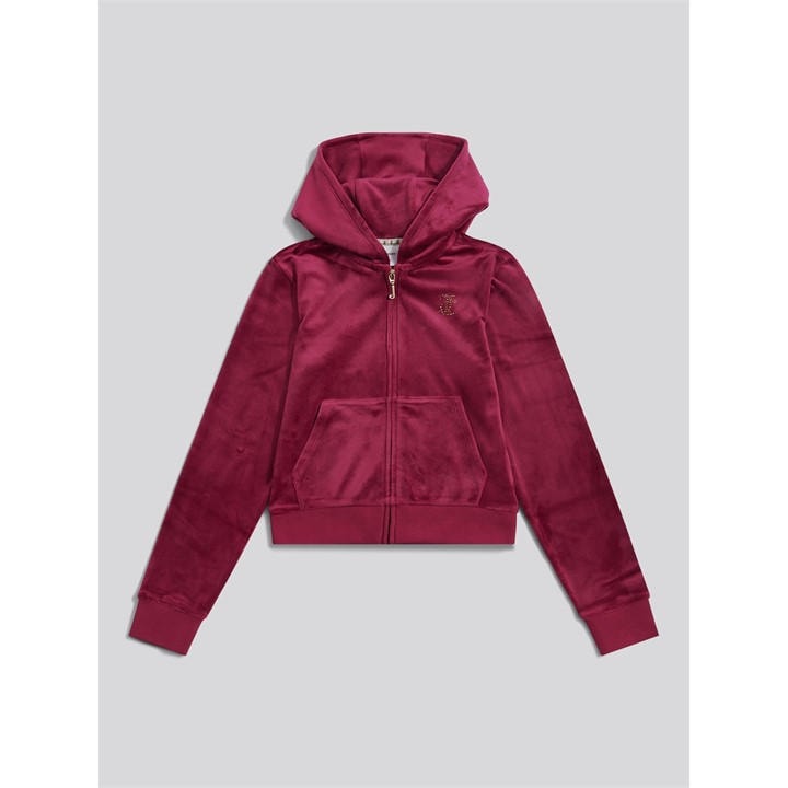 Juicy Couture Girls Red Velour Hoody in Size 7 - 8 Years, Sports Direct
