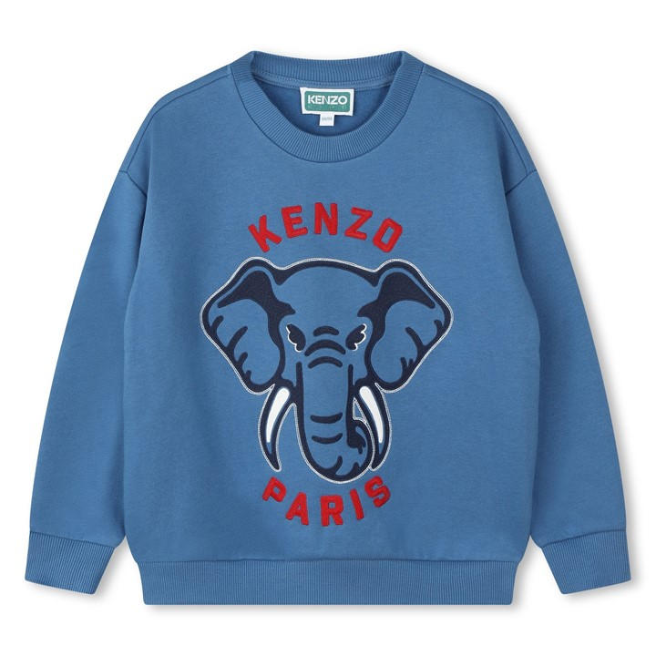 Kenzo  Kids Blue Embroidered Elephant Sweatshirt  in Size 14 - 16 Years, Sports Direct