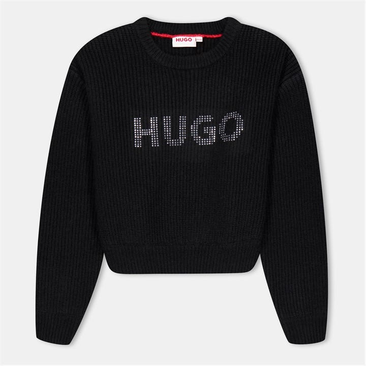 Hugo Girls Black Kids' Logo Crew Sweatshirt in Size 14 - 16 Years, Sports Direct