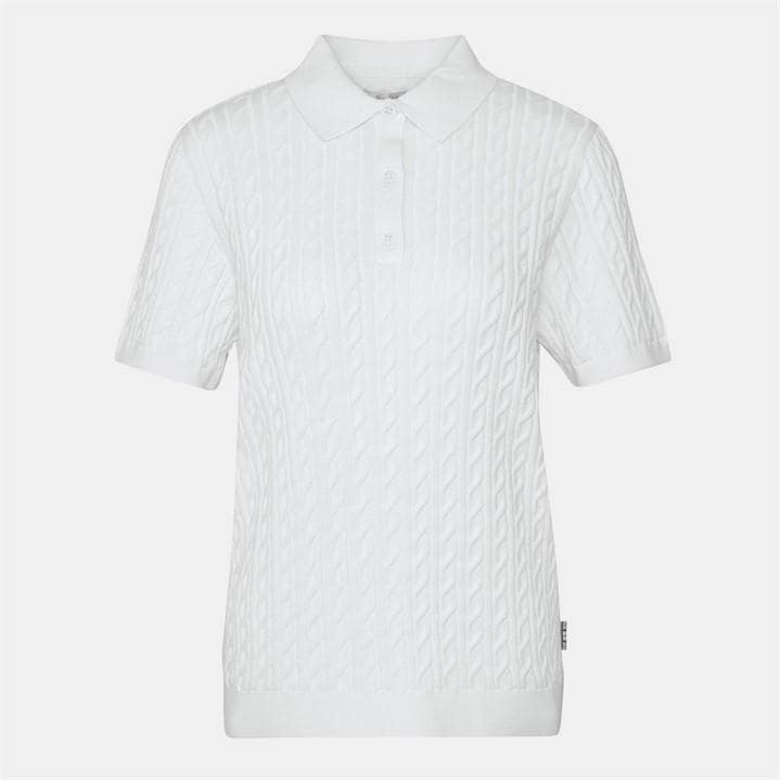 Barbour Women's Cream Hartland Short Sleeve Polo Neck Jumper in Size 10, Sports Direct