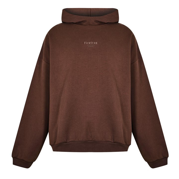 Firetrap Men's Brown Tonal Hoodie in Size L, Sports Direct