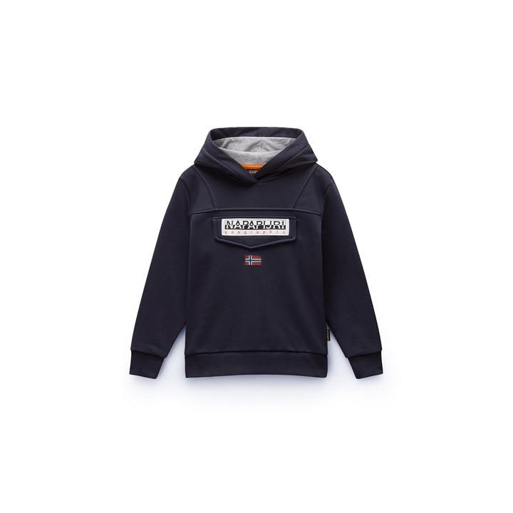 Napapijri Boys Blue Burgee Hoodie  in Size 14 - 16 Years, Sports Direct
