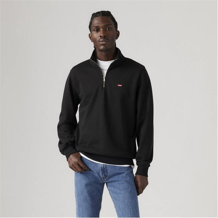 Levis Men's Black Quarter Zip Sweatshirt in Size 2XL, Sports Direct