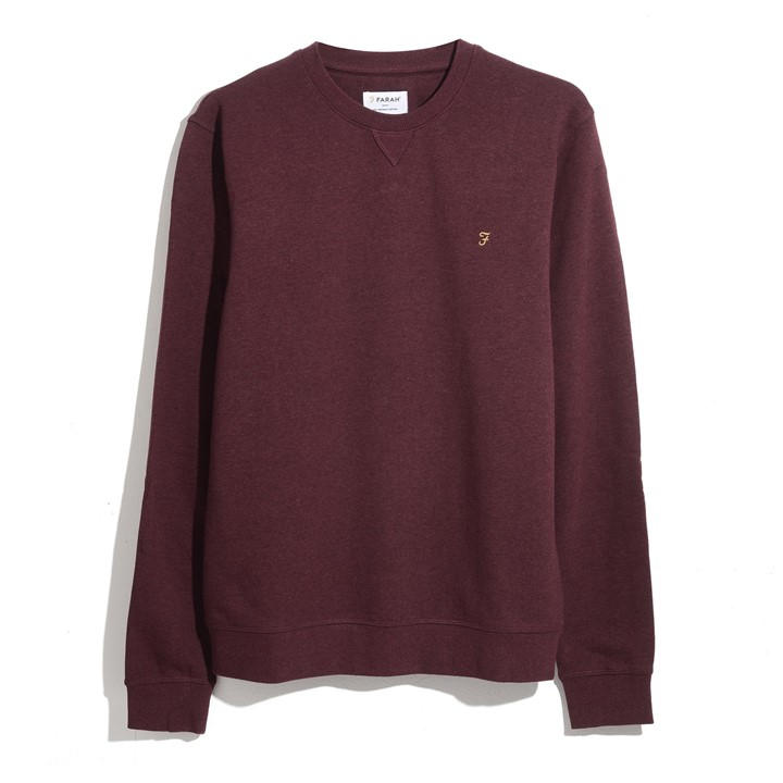 Farah Men' Red Tim Crew Sweatshirt in Size S, Sports Direct