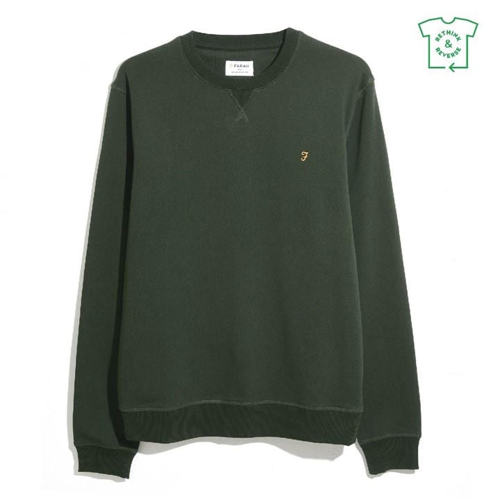Farah Men' Green Tim Crew Sweatshirt in Size S, Sports Direct