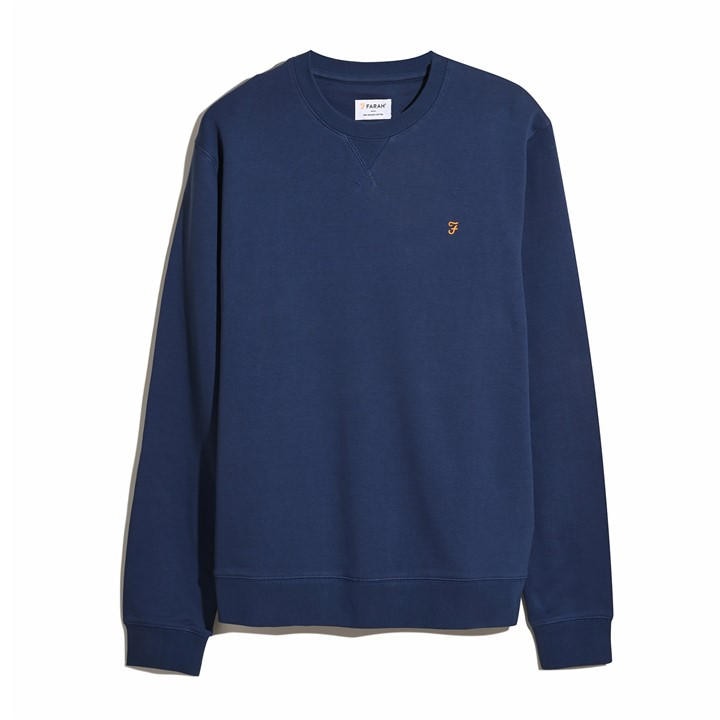 Farah Men' Blue Tim Crew Sweatshirt in Size S, Sports Direct