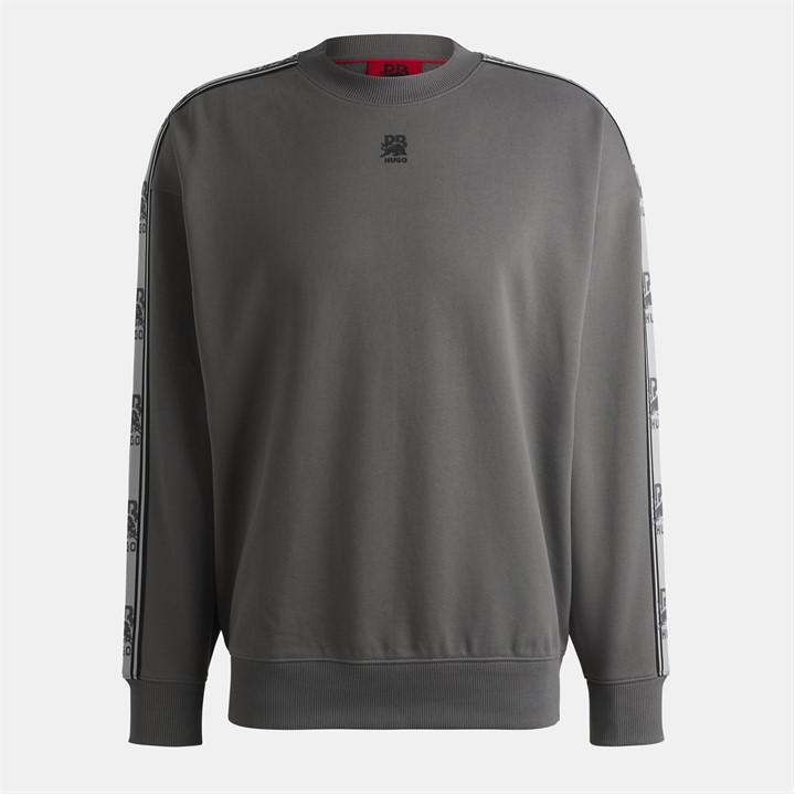 Hugo Men's Grey Logo Tape Cotton Sweatshirt in Size XL, Sports Direct
