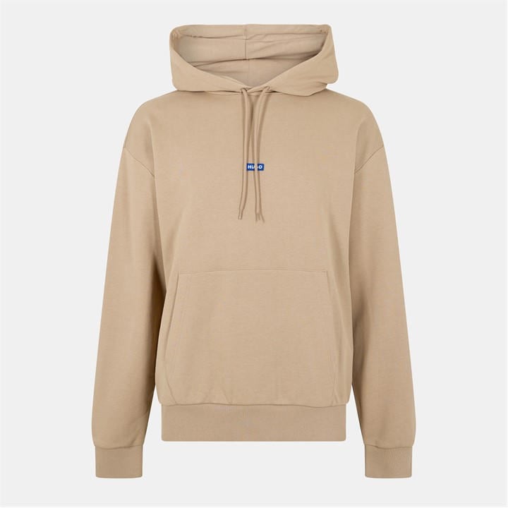 Hugo Men' Beige Logo Label Hoodie in Size S, Sports Direct