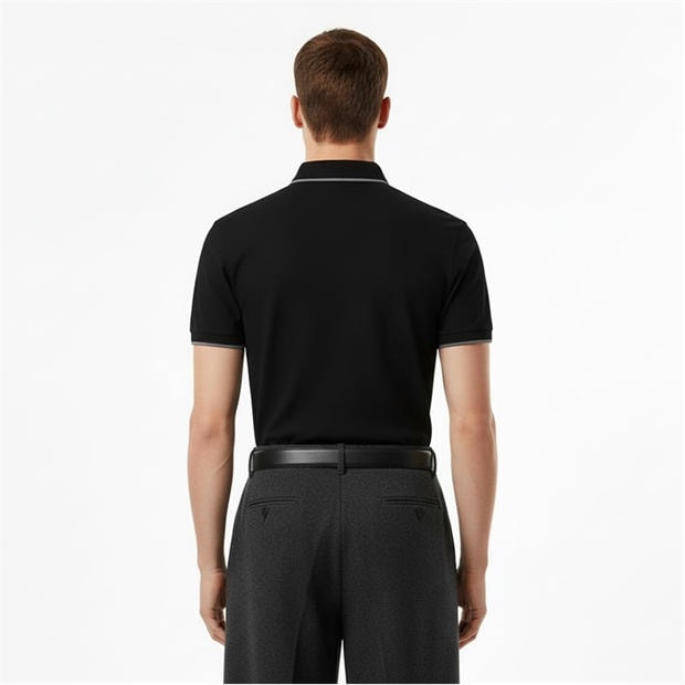 Black - Boss - Mens BOSS ORANGE Pique Short Sleeve Polo Shirt with Logo Detail