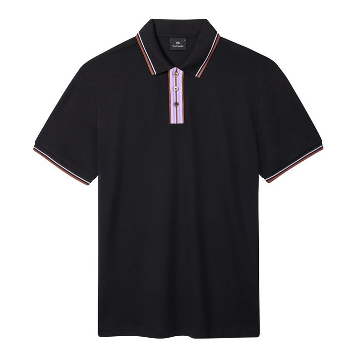 Ps Paul Smith Men' Black Stripe Tipping Polo Shirt in Size S, Sports Direct