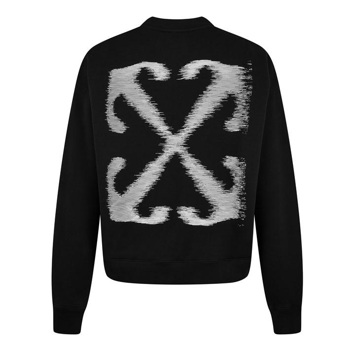 Off White Men's Black Arrow Cotton Long Sleeve Crew Sweatshirt in Size M, Sports Direct