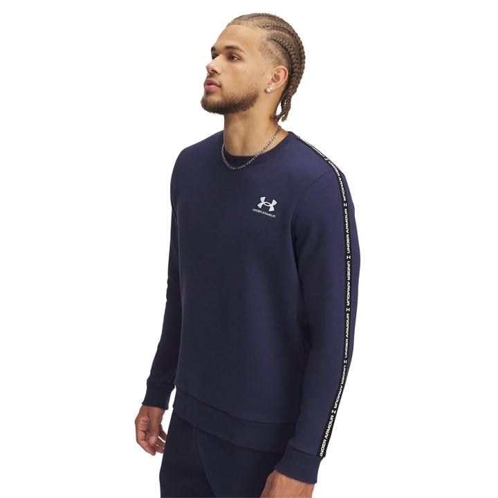 Under Armour Men's Blue Icon Fleece Taping Sweatshirt in Size L, Sports Direct