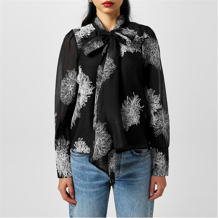 Vero Moda Women's Black Dula Long-Sleeve Blouse in Size 10, Sports Direct