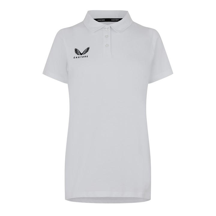 Castore Women's White Short-Sleeve Polo Shirt in Size 8, Sports Direct