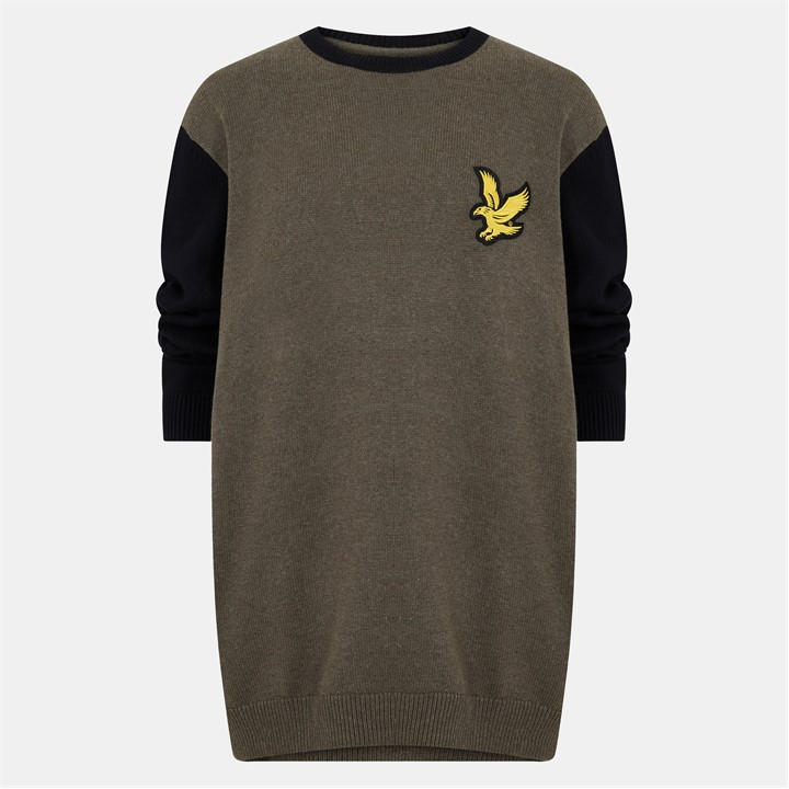 Lyle And Scott Men's Green Block Crew Neck Sweater in Size 3XL, Sports Direct
