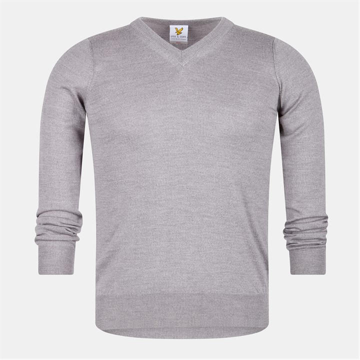 Lyle And Scott Men's Grey Merrick V-Neck Jumper in Size XS, Sports Direct