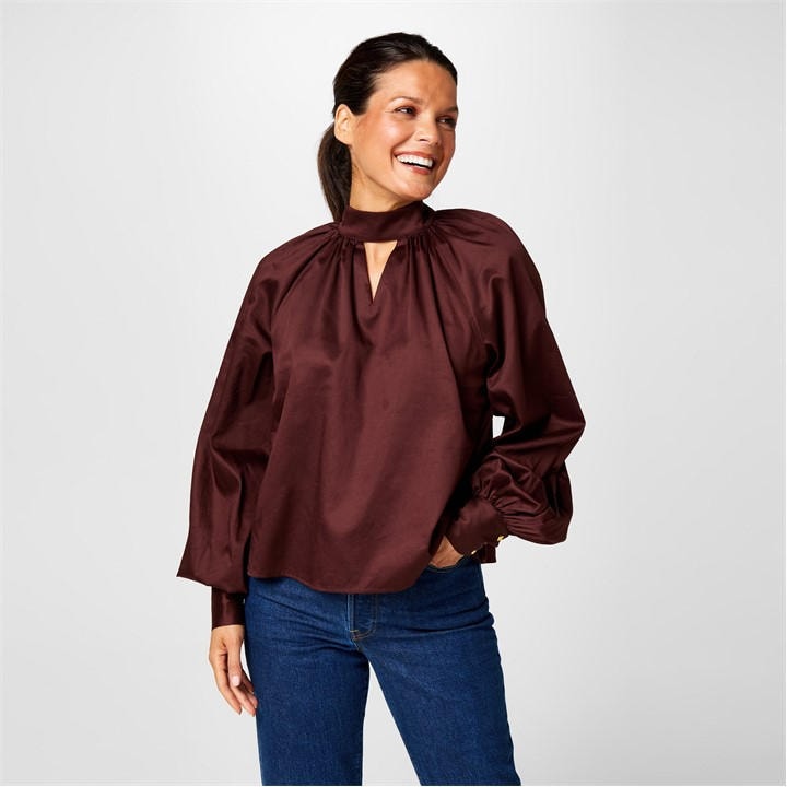 Biba Women's Brown Balloon Blouse in Size 10, Sports Direct