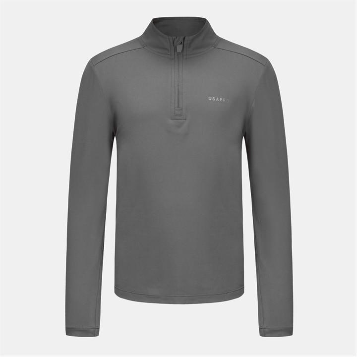 Usa Pro Girls Grey 1/4 Zip  in Size 13 - 14 Years, Sports Direct