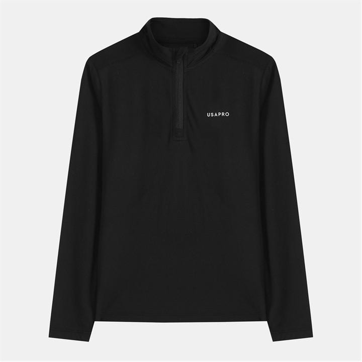 Usa Pro Girls Black 1/4 Zip  in Size 13 - 14 Years, Sports Direct