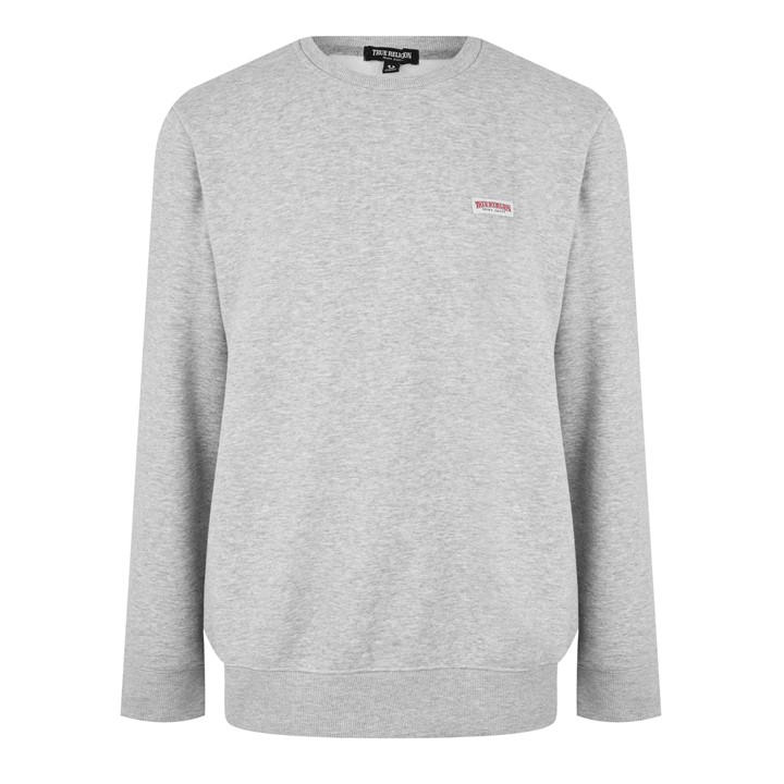 True Religion Men's Grey Original Logo Crew-Neck Sweatshirt in Size M, Sports Direct