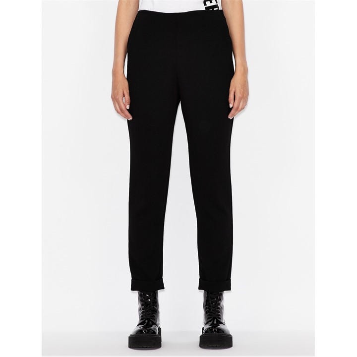 Armani Exchange Women's Black Ax Classic Straight Leg Trouser in Size 8, Sports Direct