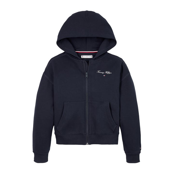 Tommy Hilfiger Girls Blue Kids' Varsity Zip Hoodie in Size 8 - 9 Years, Sports Direct