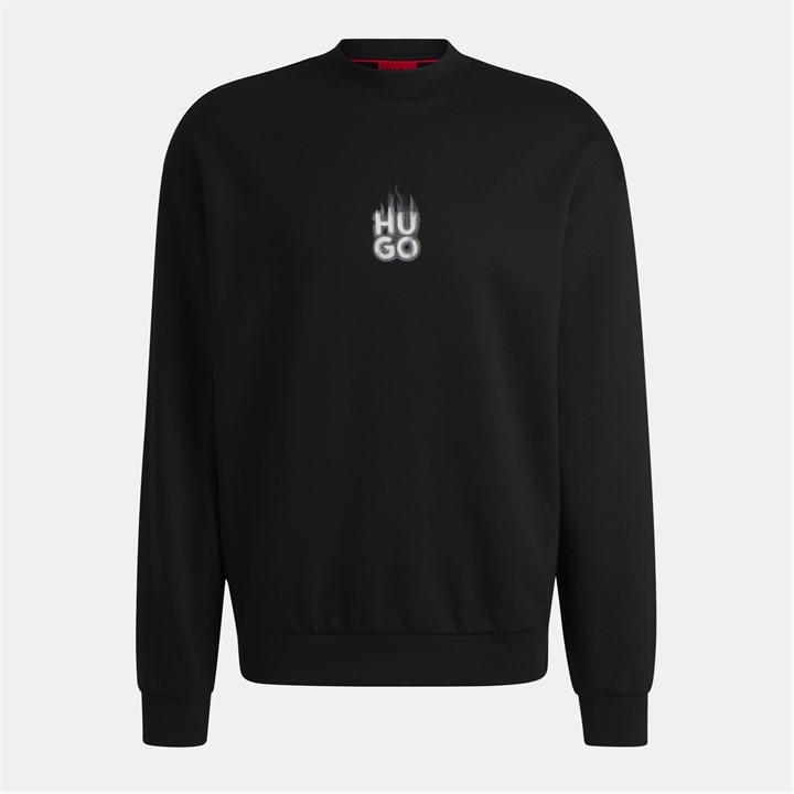 Hugo Men's Black Durungu Red Crew Sweatshirt in Size M, Sports Direct