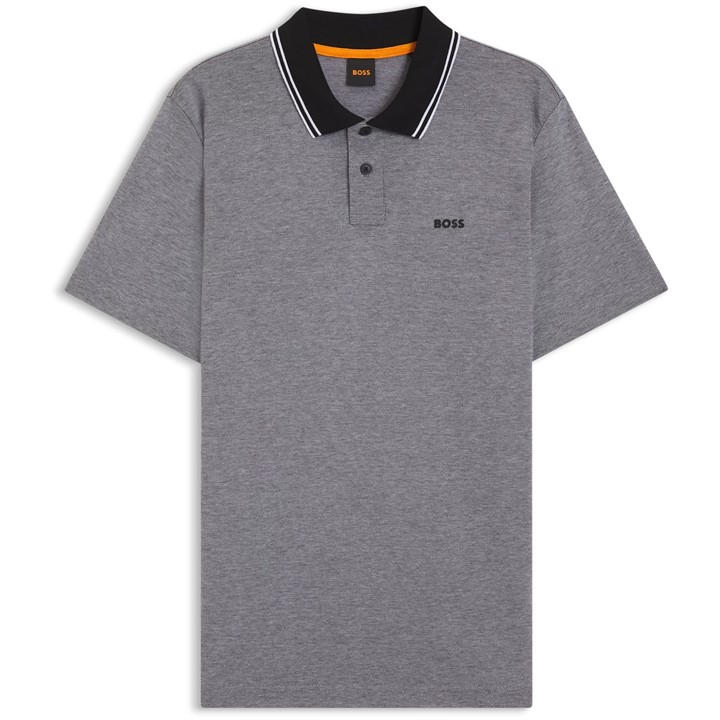 Boss Men's Black Peoxfordnew Short-Sleeve Polo Shirt in Size 2XL, Sports Direct