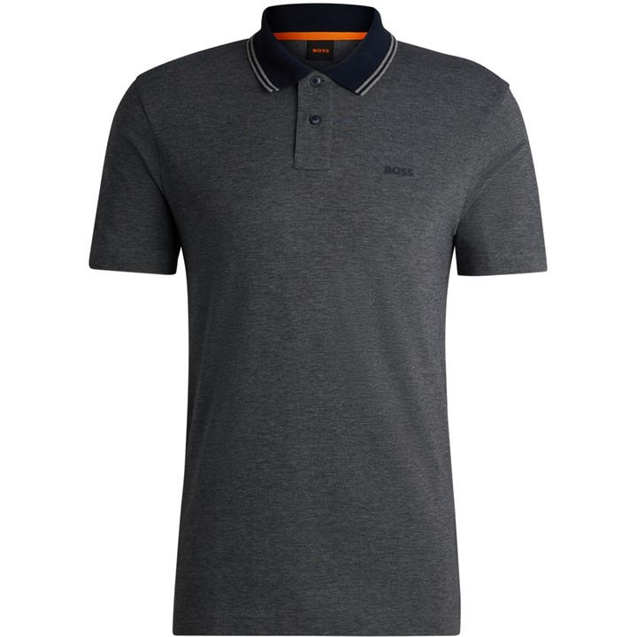 Boss Men's Blue Peoxfordnew Short-Sleeve Polo Shirt in Size 2XL, Sports Direct