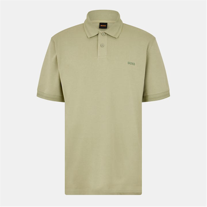 Boss Men' Green Peinterlock Short-Sleeve Polo Shirt in Size S, Sports Direct