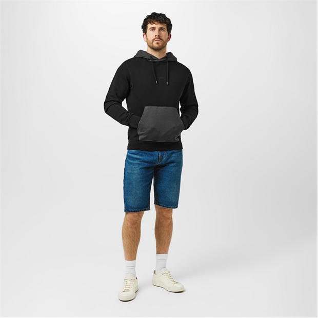 Черно 001 - Boss - Men's WeBlock Orange Cotton Pullover Hoodie