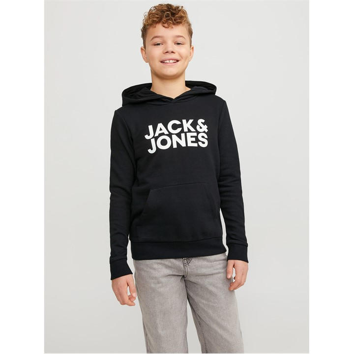 Jack And Jones Boys Black Kids' Bradley Hoodie in Size 9 - 10 Years, Sports Direct