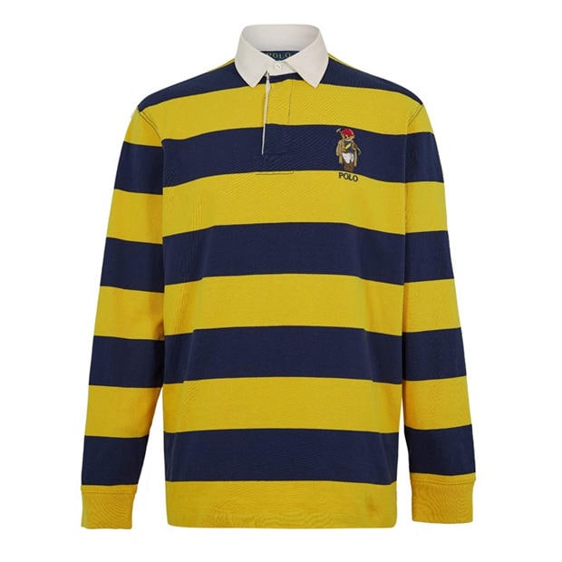 Polo Ralph Lauren | Men's Rugby Shirt | Navy/Yllw | SportsDirect.com