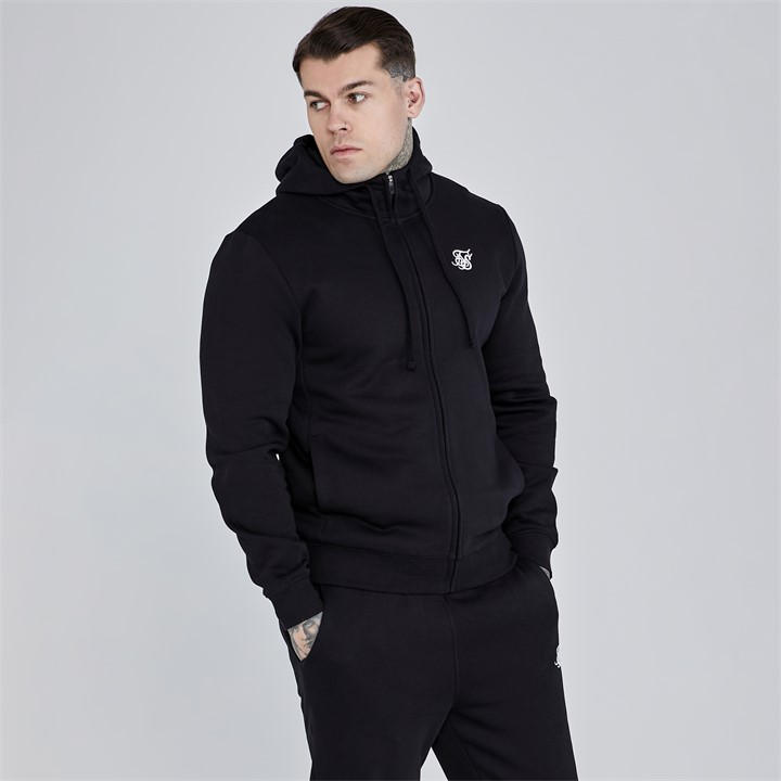 Siksilk Men's Black Essential Zip Hoodie in Size M, Sports Direct